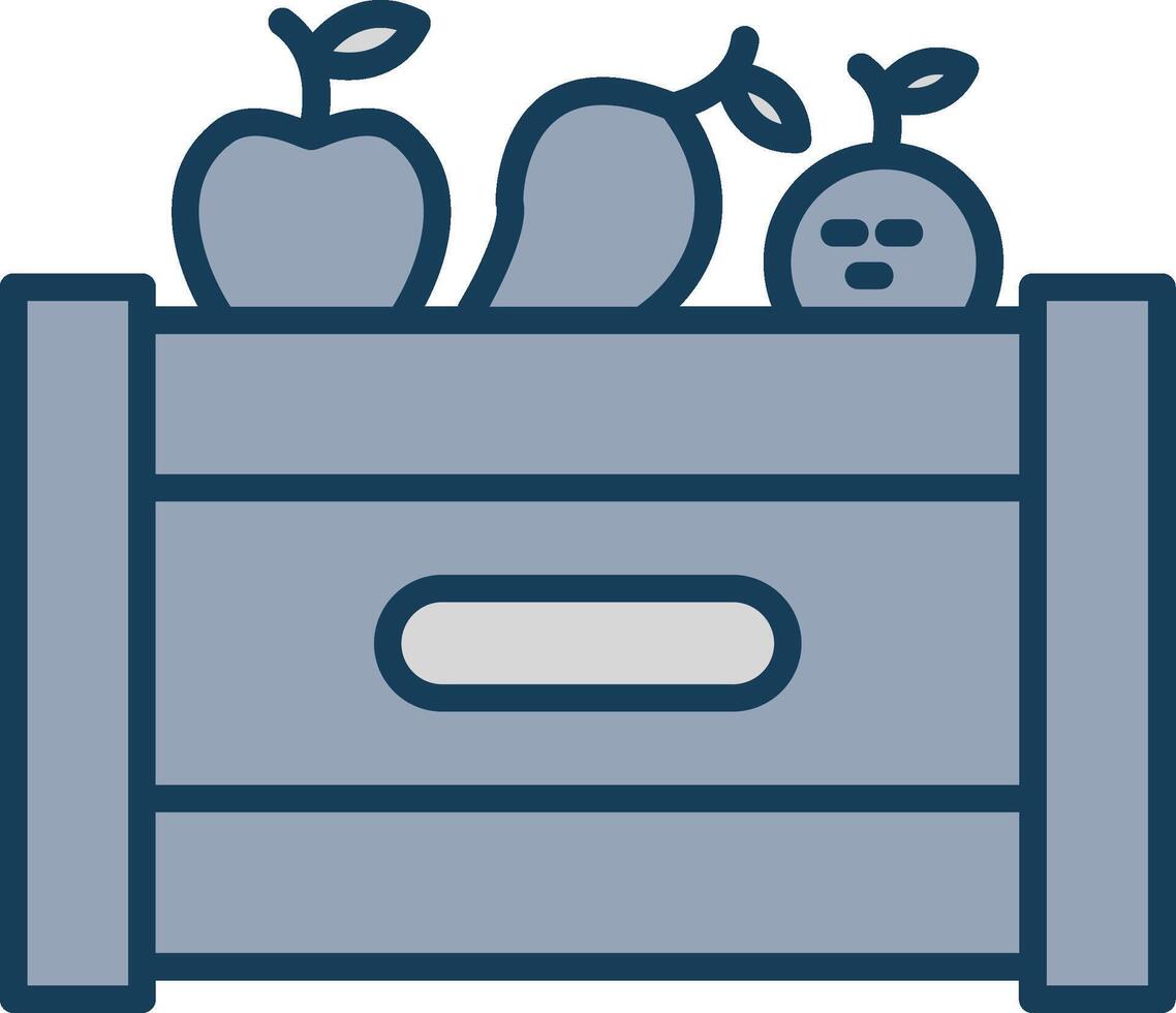 fruit doos lijn gevulde grijs icoon vector