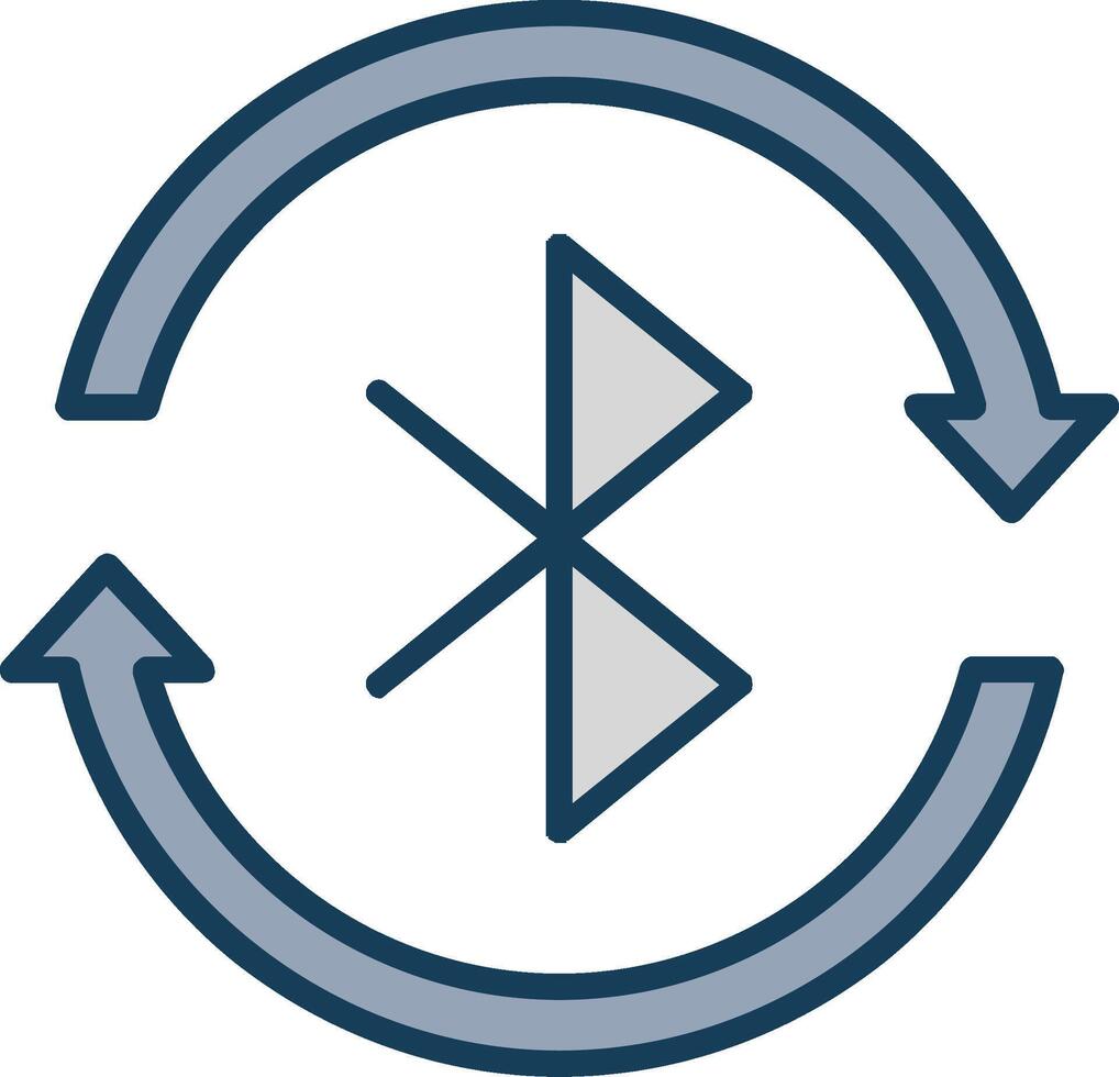 Bluetooth lijn gevulde grijs icoon vector
