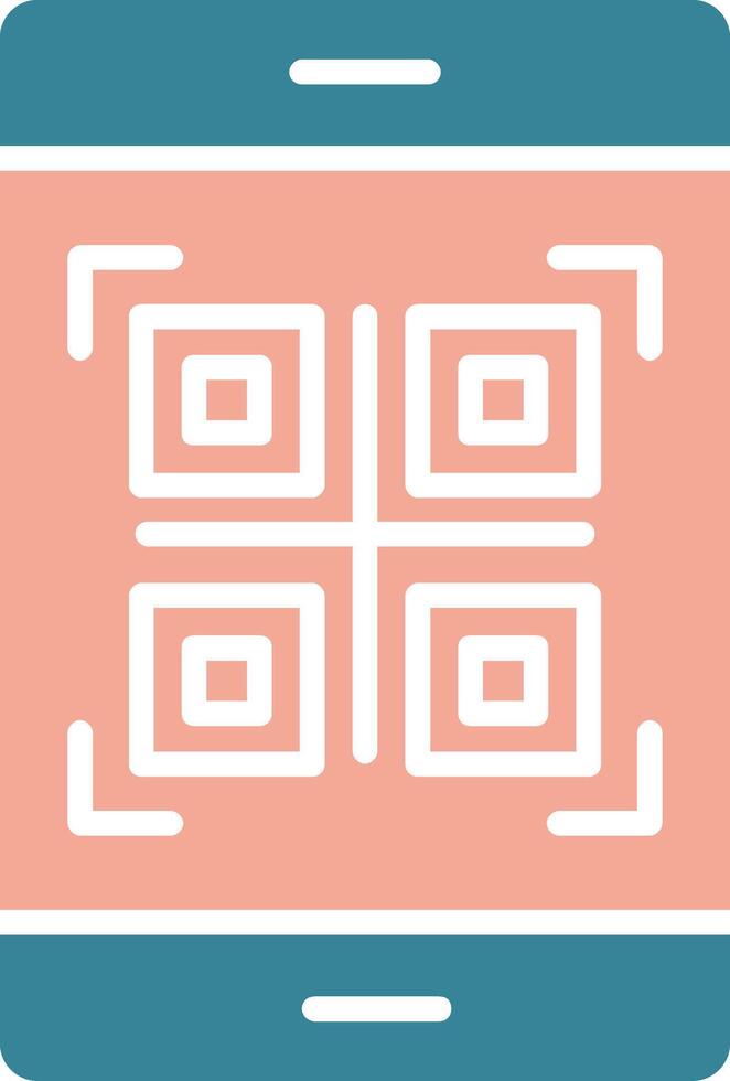 qr code glyph twee kleuren icoon vector