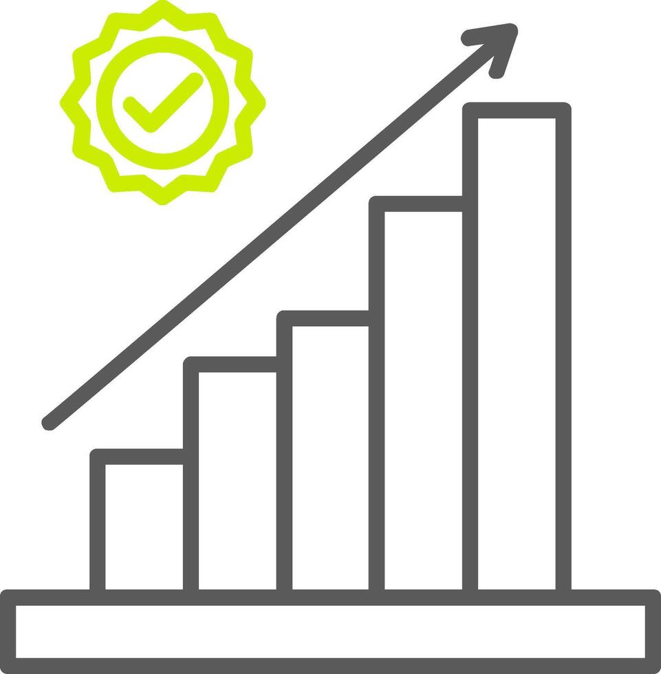 staafdiagram lijn twee kleuren icoon vector