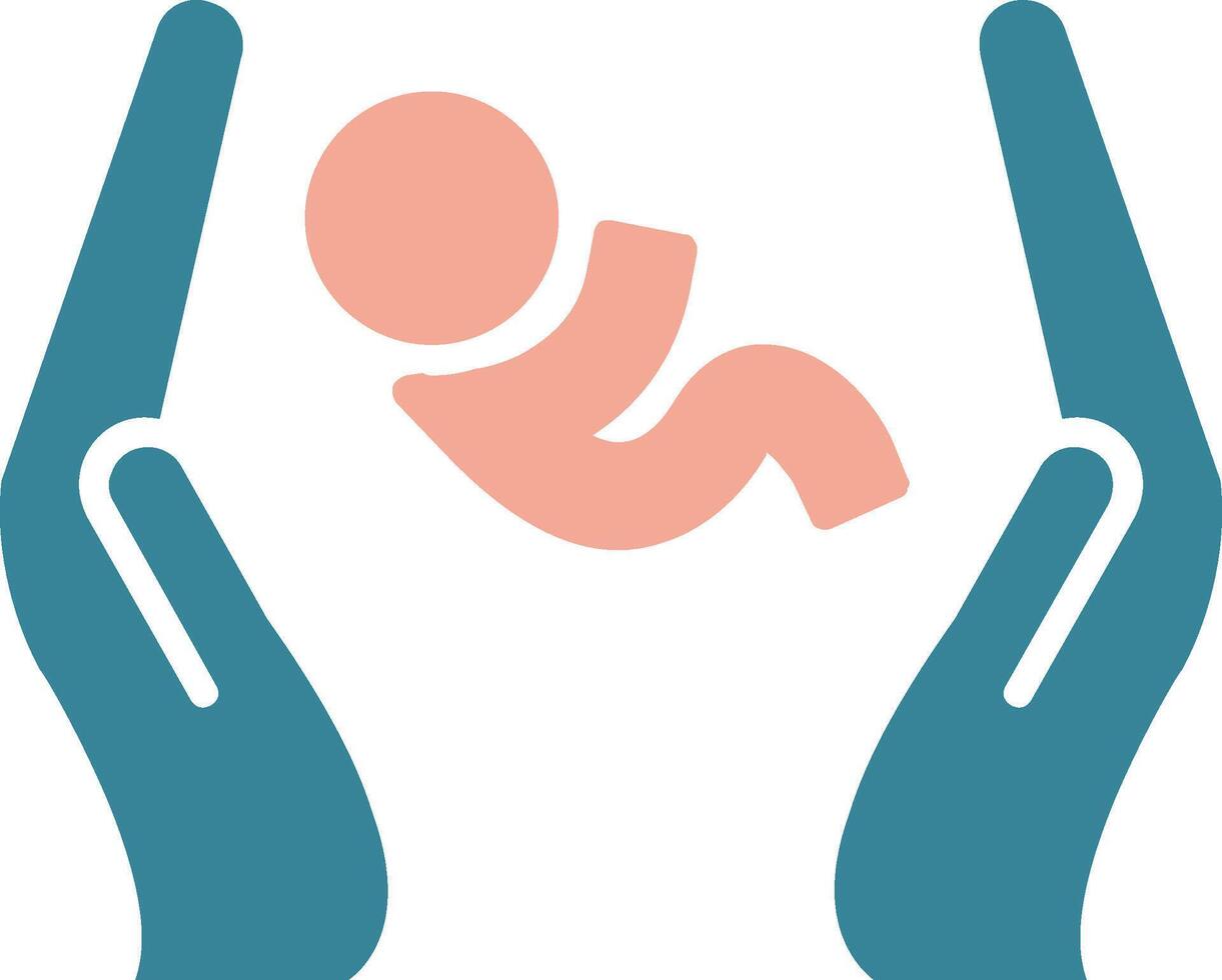 postnataal zorg glyph twee kleur icoon vector
