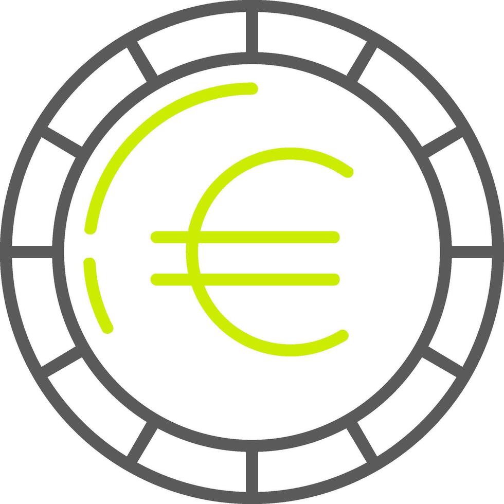 euro munt lijn twee kleur icoon vector