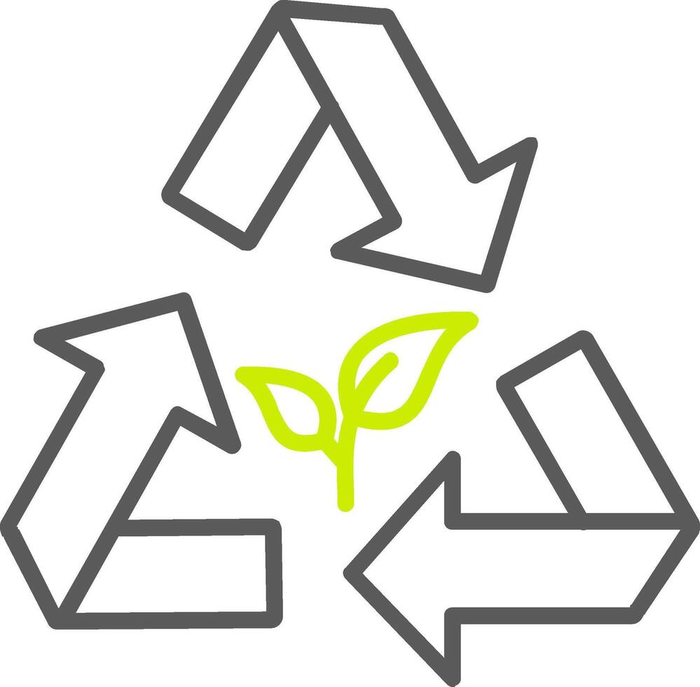 recycling lijn twee kleur icoon vector