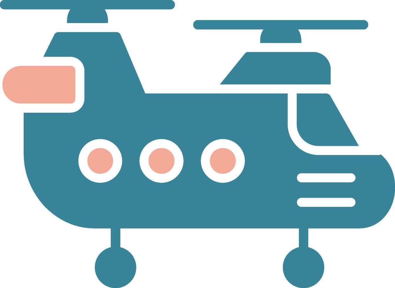 helikopter glyph twee kleuren icoon vector