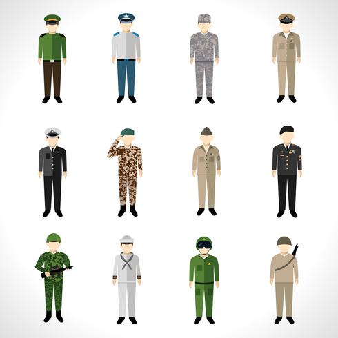 Militaire Avatars Set vector