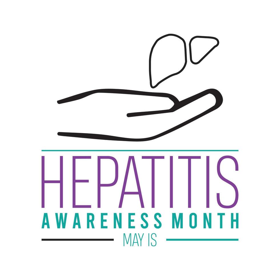 hepatitis bewustzijn maand opgemerkt elke jaar in kunnen. sjabloon voor achtergrond, banier, kaart, poster met tekst inscriptie. vector