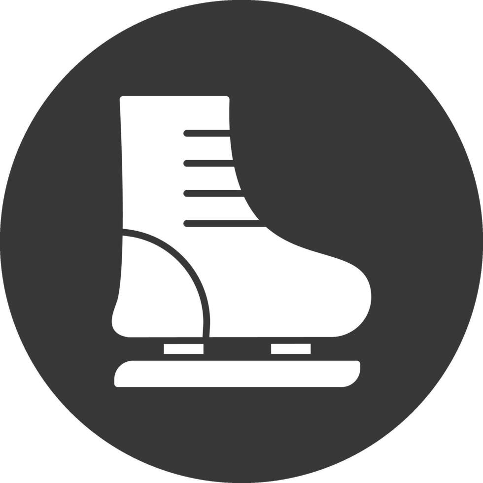 ijs het schaatsen glyph omgekeerd icoon vector