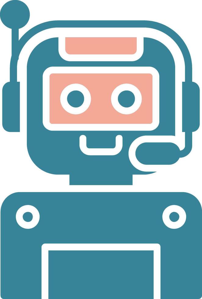 robot glyph twee kleuren icoon vector