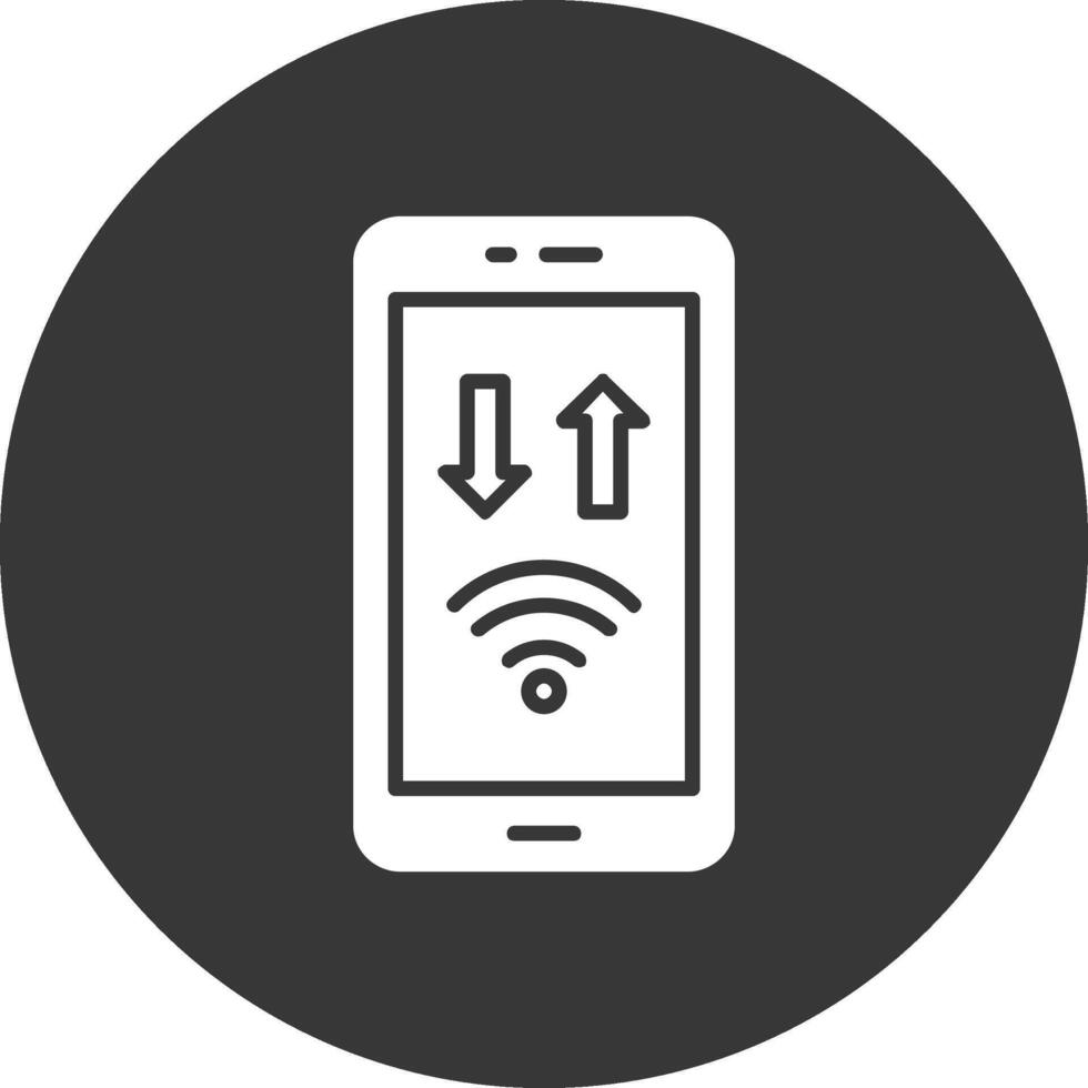 mobiel telefoon glyph omgekeerd icoon vector