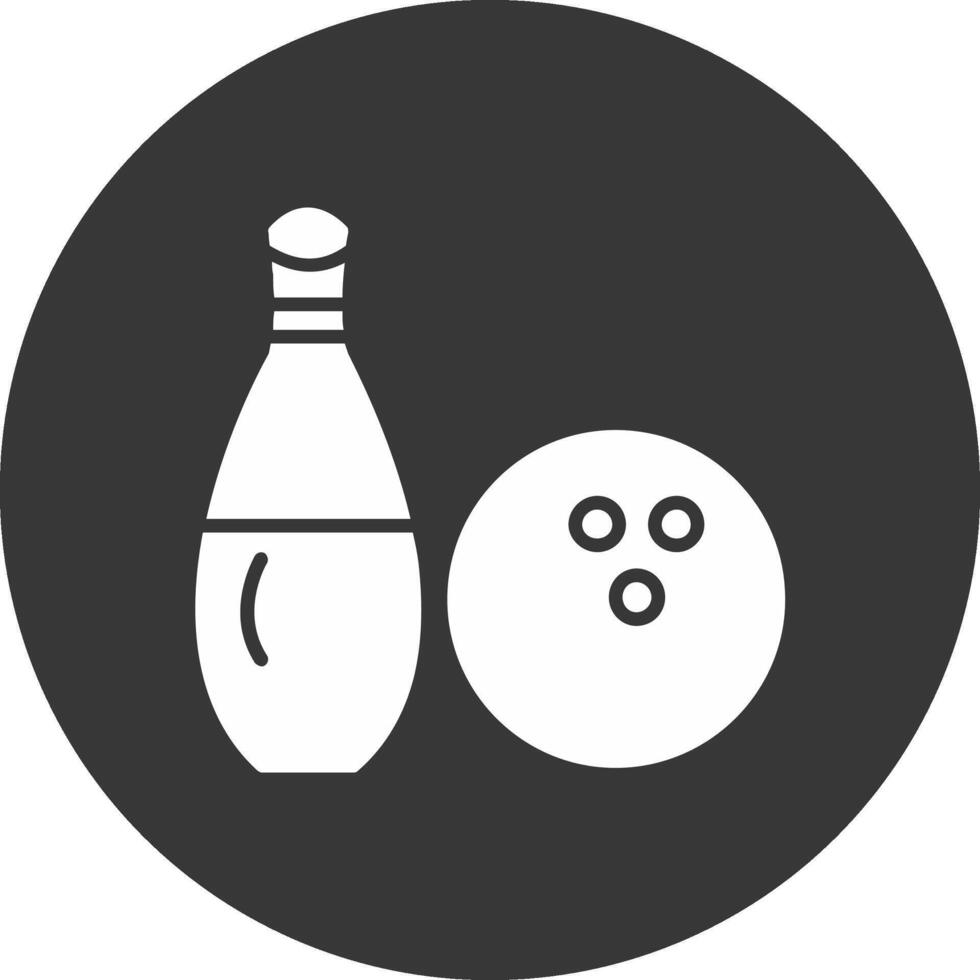 bowling glyph omgekeerd pictogram vector