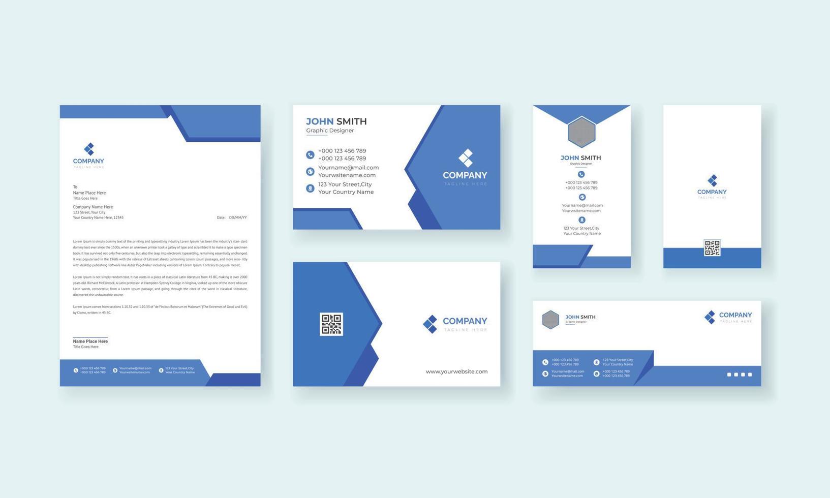 zakelijke identiteit briefpapier set voor minimale branding identiteit template.editable visitekaartje, briefpapier, merkidentiteit afdrukontwerp vector