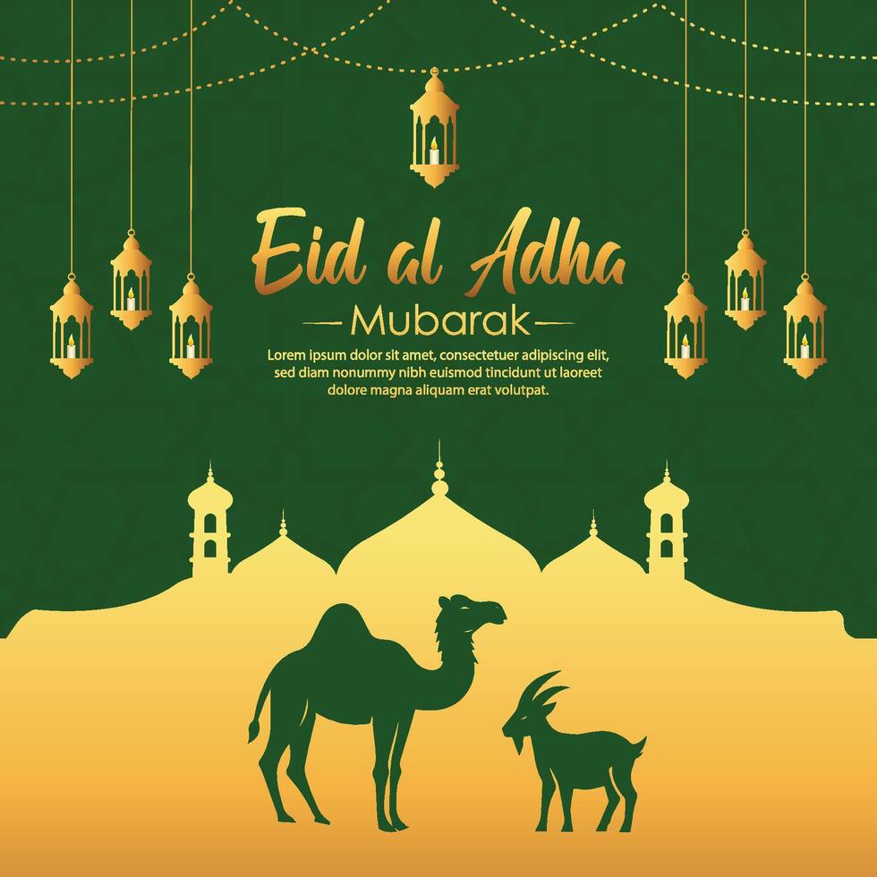 eid al adha mubarak Islamitisch sociaal media post sjabloon vector