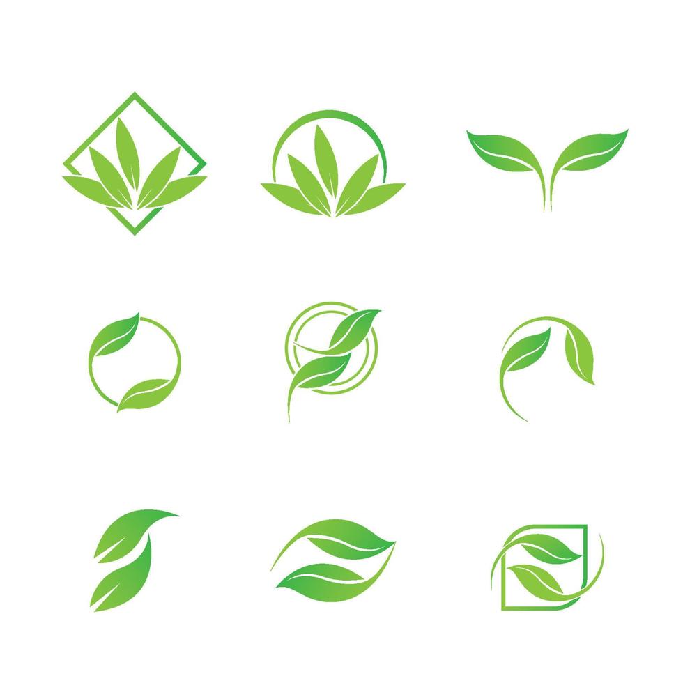 logo's van groen blad ecologie natuurelement vector pictogram