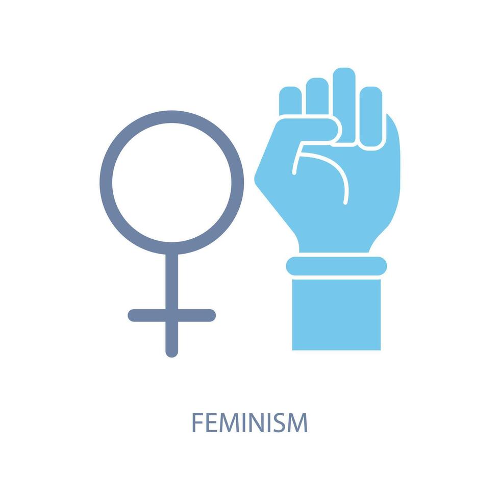 feminisme concept lijn icoon. gemakkelijk element illustratie. feminisme concept schets symbool ontwerp. vector