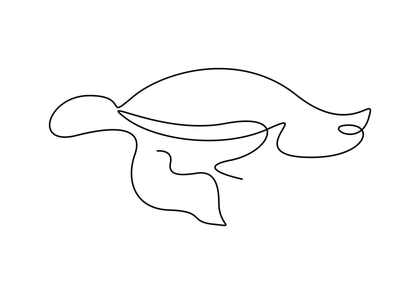 schildpad in een doorlopend lijn tekening digitaal illustratie vector