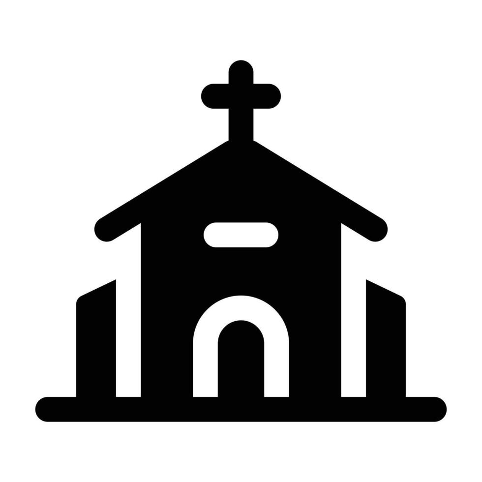 gemakkelijk kerk solide icoon. de icoon kan worden gebruikt voor websites, afdrukken Sjablonen, presentatie Sjablonen, illustraties, enz vector