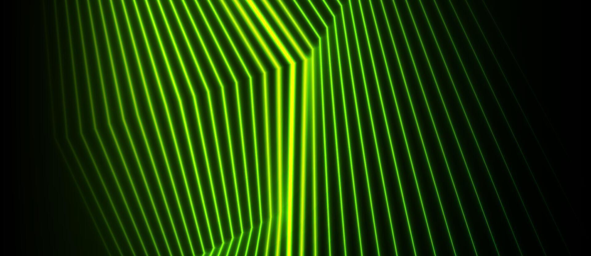 groen neon gebogen lijnen abstract futuristische meetkundig achtergrond vector