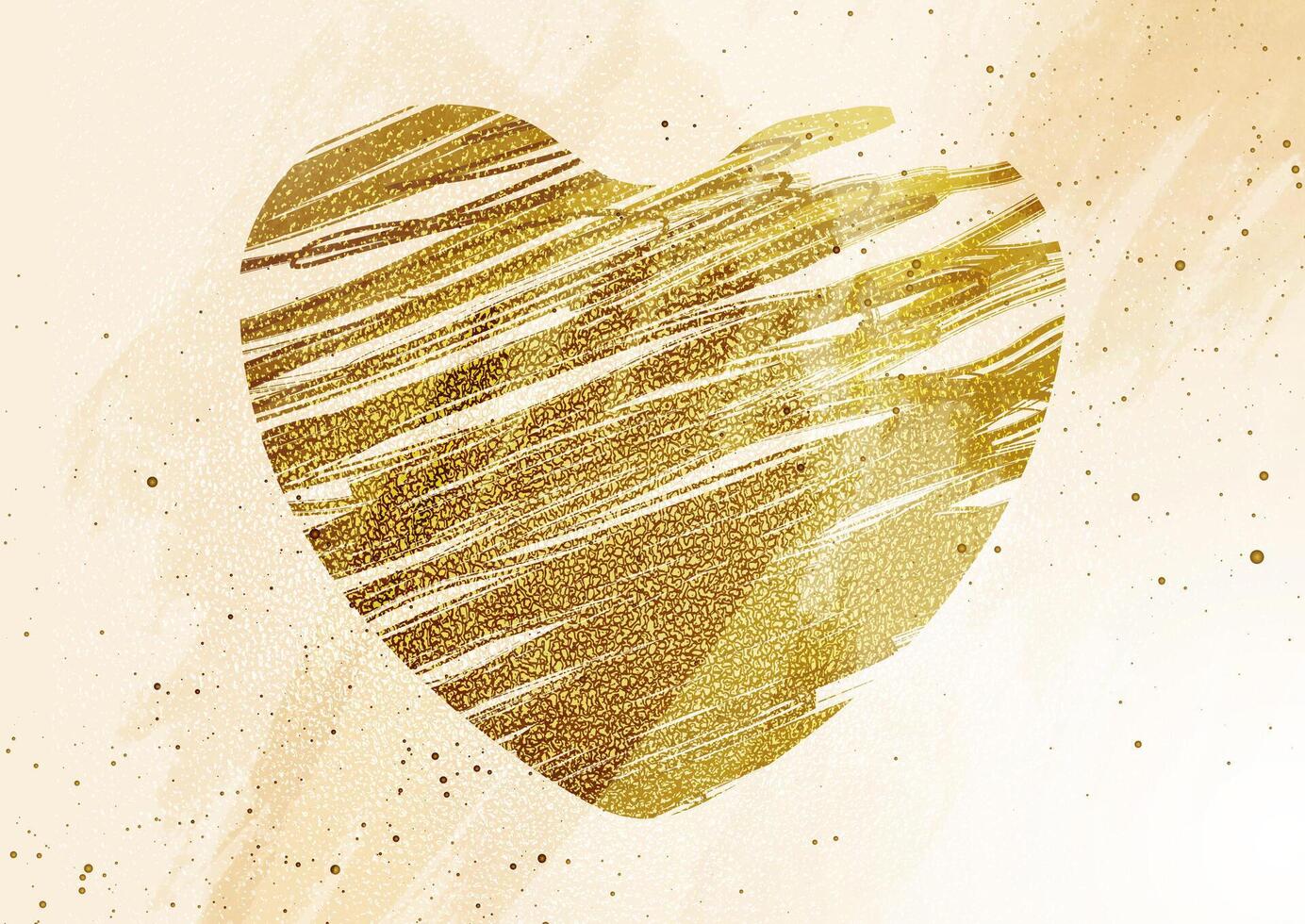 luxe gouden valentijnsdag dag achtergrond met hart en dots vector