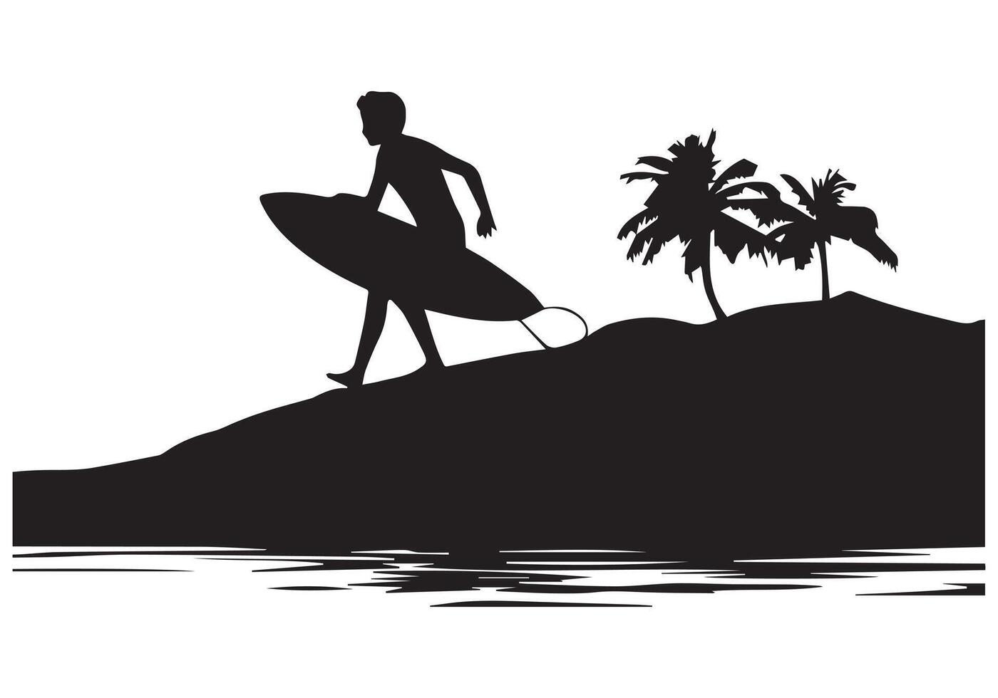 surfing silhouet ontwerp wit achtergrond vrij vector