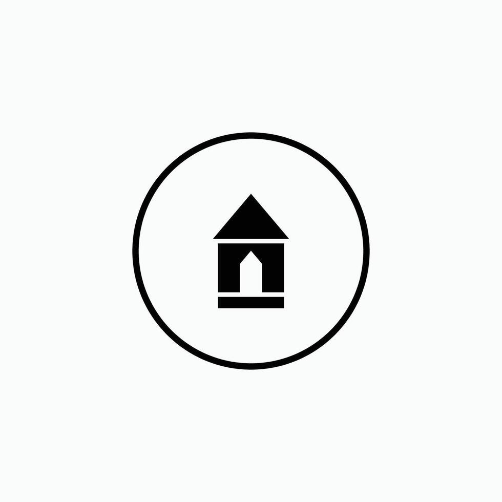 huis scherm draagraket met cirkel icoon vector