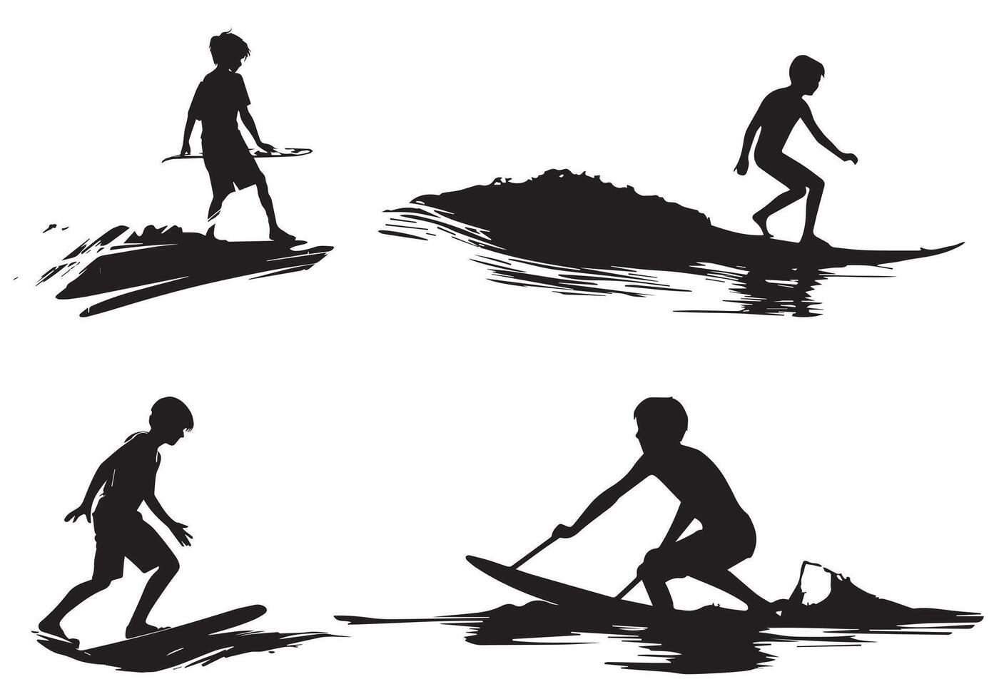 surfing silhouet ontwerp bundel pro vector