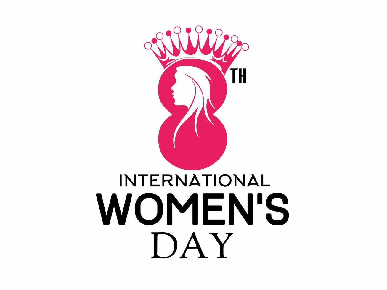 viering van Internationale vrouwen dag maart 8, illustratie ontwerp van vrouw gezicht in figuur acht, geïsoleerd Aan wit achtergrond vector