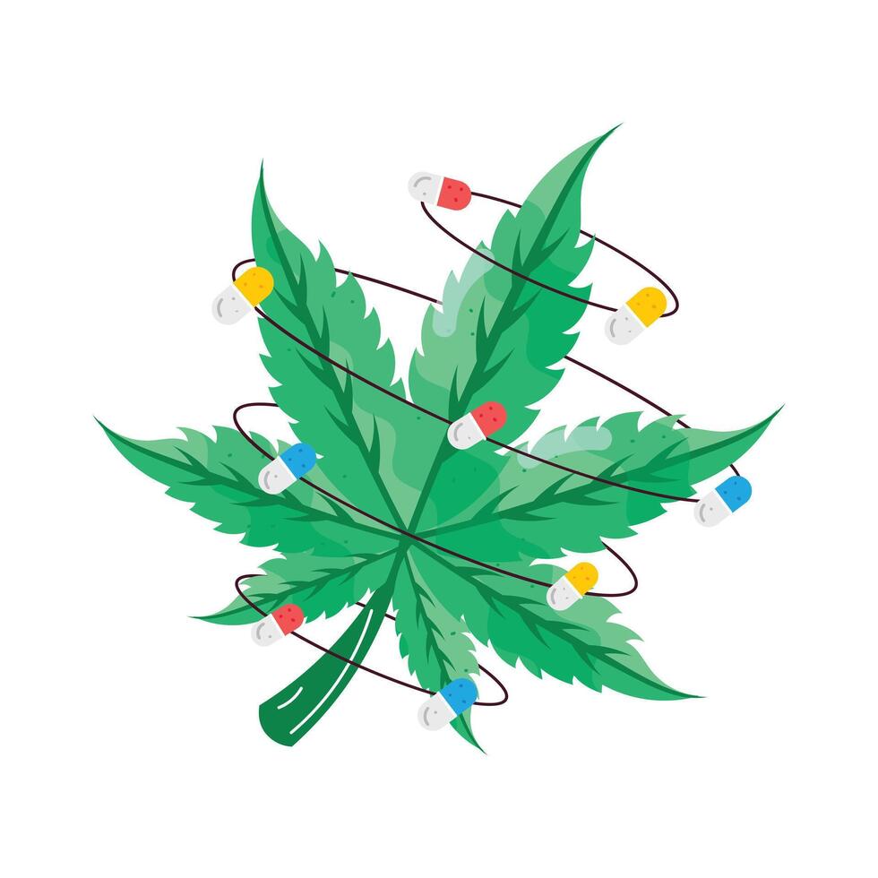 marihuana cultuur vlak stickers vector