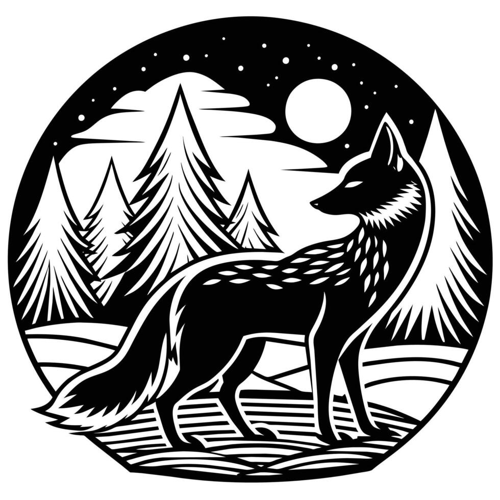 wolf icoon illustratie set. dieren illustratie teken verzameling. wild leven symbool. vector