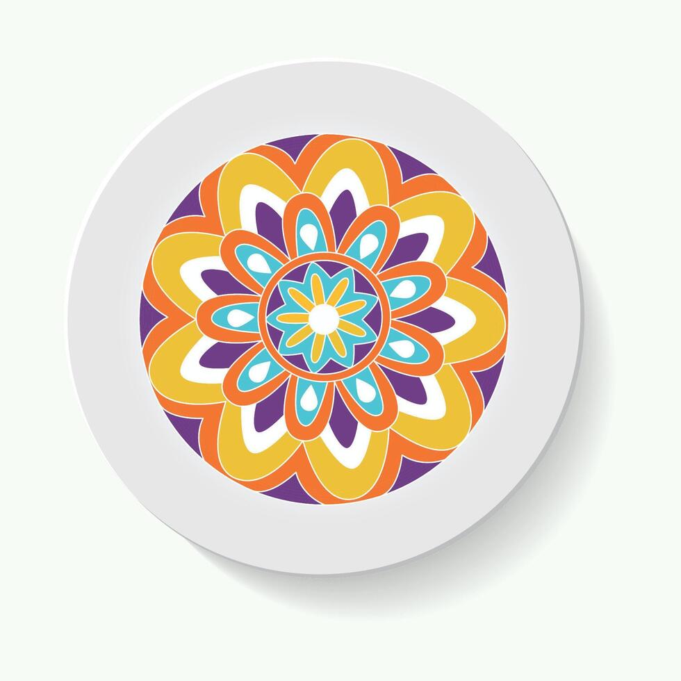 decoratief borden voor interieur ontwerp. leeg gerecht, porselein bord bespotten omhoog ontwerp. illustratie. decoratief borden met stil ornament patronen. vector