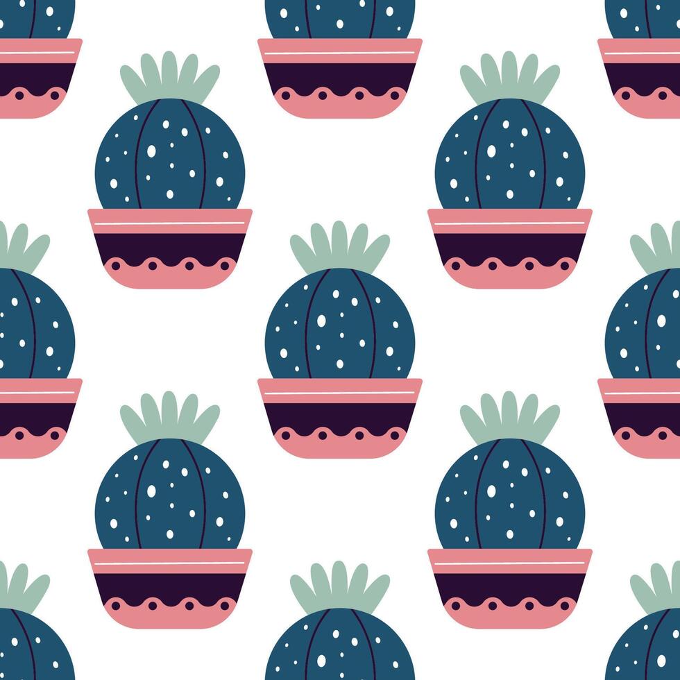 schattig cactussen in boho stijl. cactus naadloos patroon. modieus boho textuur. cactussen kleding stof afdrukken ontwerp. sappig textiel. vlak ontwerp, tekening stijl, wit achtergrond vector