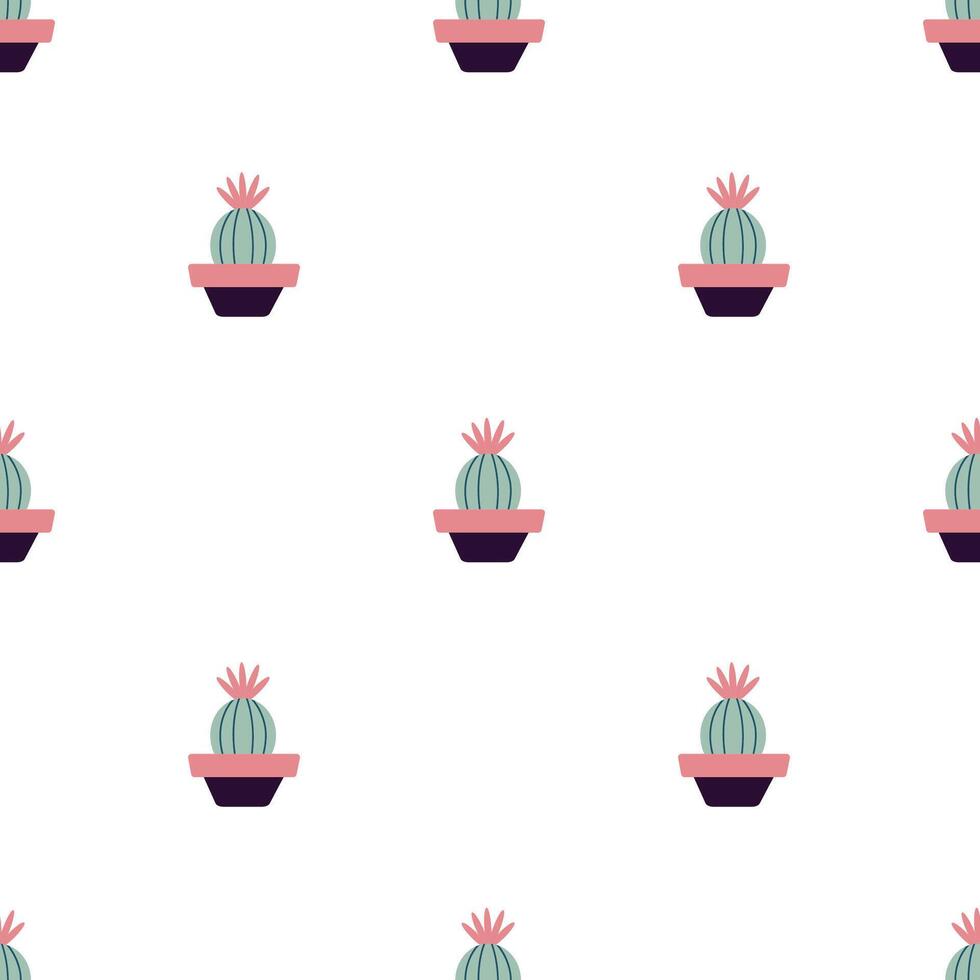 schattig cactussen in boho stijl. cactus naadloos patroon. modieus boho patroon. cactussen kleding stof afdrukken ontwerp. sappig textiel. vlak ontwerp, tekening stijl, wit achtergrond vector