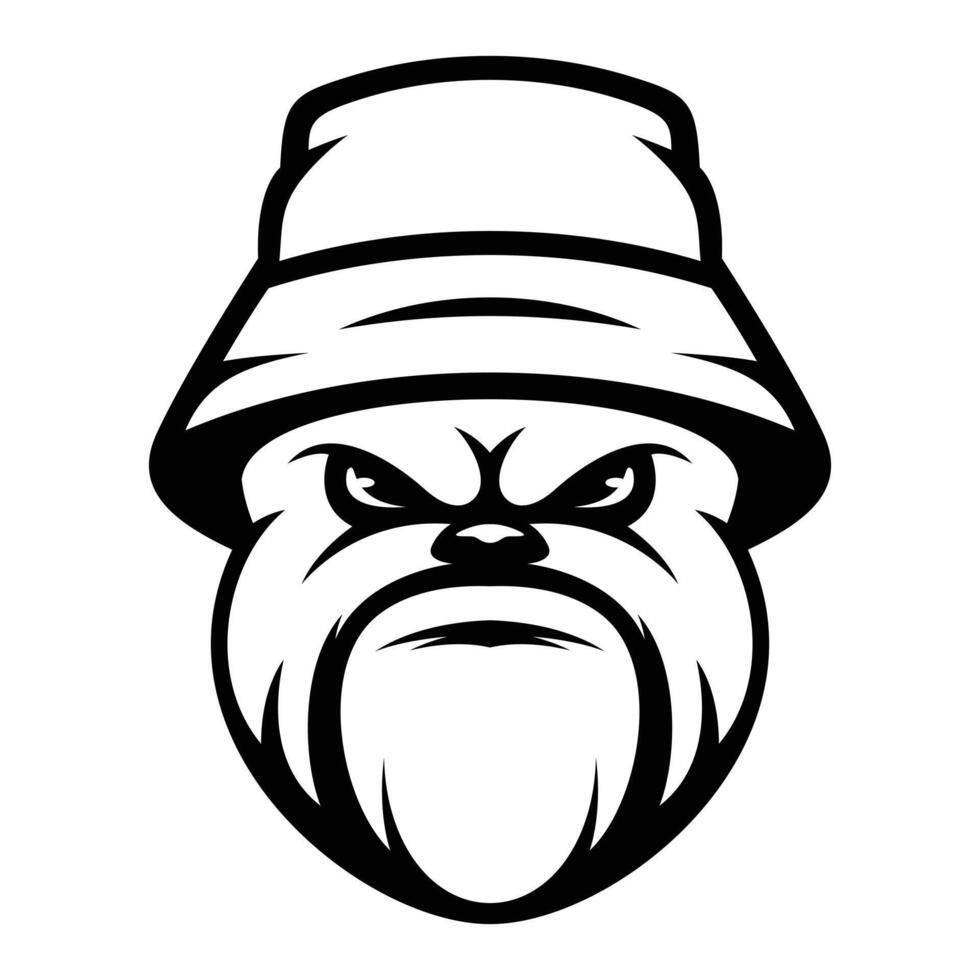 bulldog emmer hoed schets versie vector