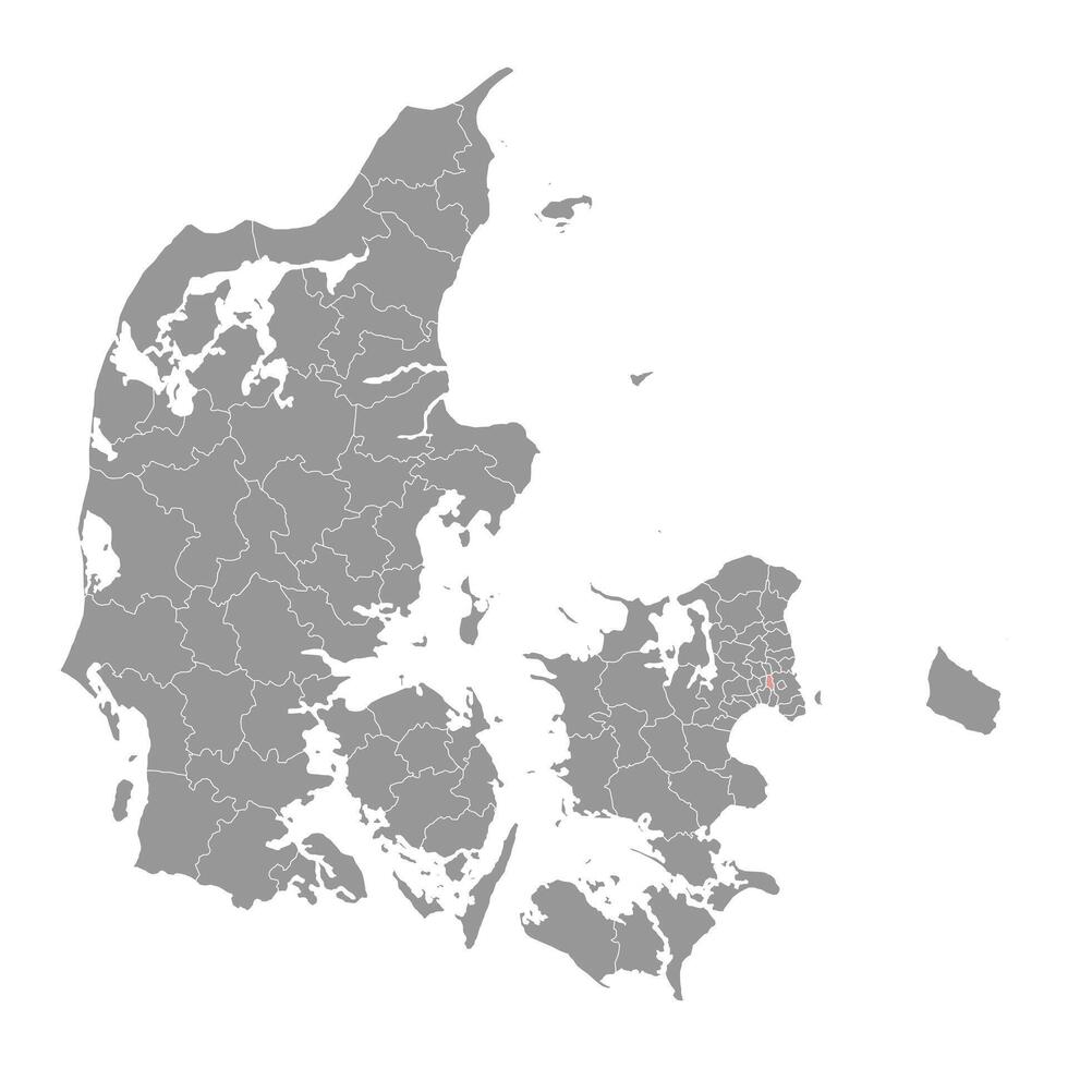 rodevre gemeente kaart, administratief divisie van Denemarken. illustratie. vector