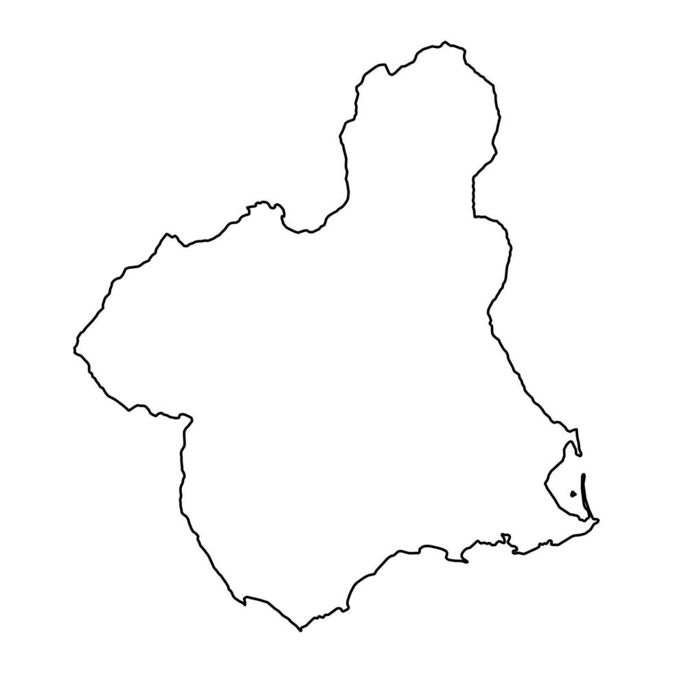kaart van de regio van Murcia, administratief divisie van Spanje. illustratie. vector