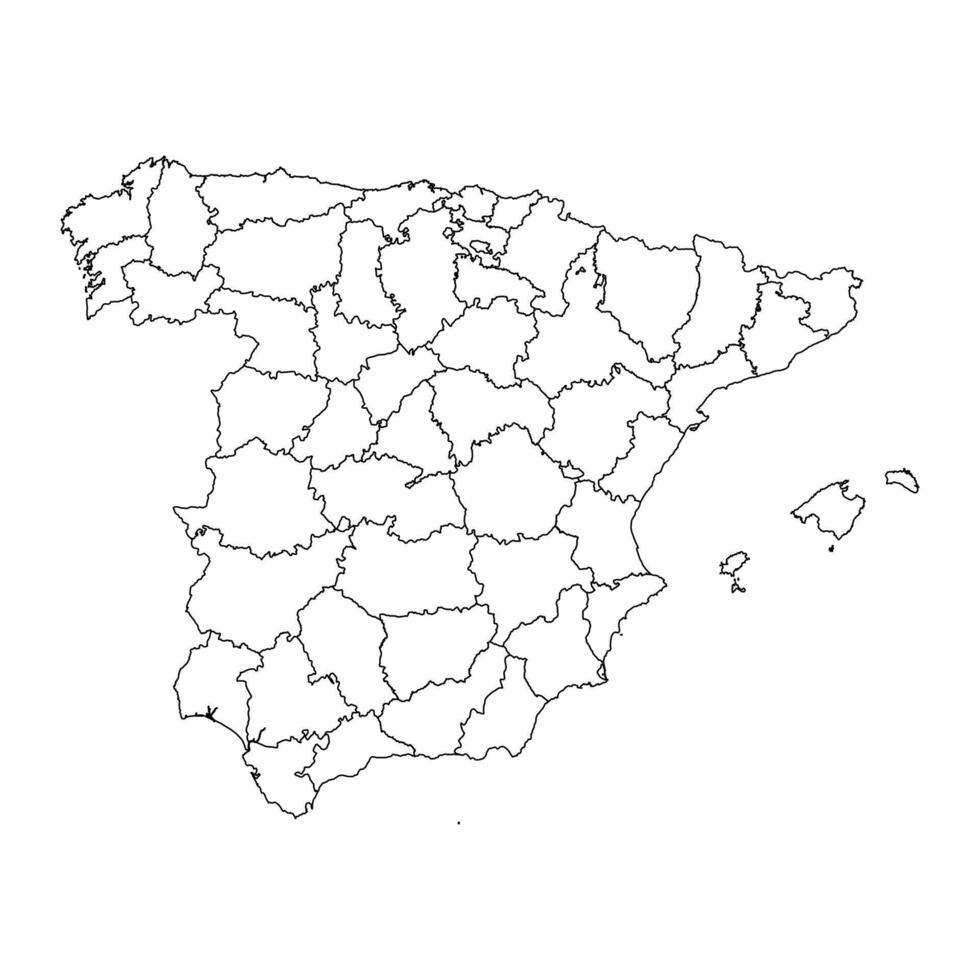 Spanje kaart met administratief divisies. illustratie. vector