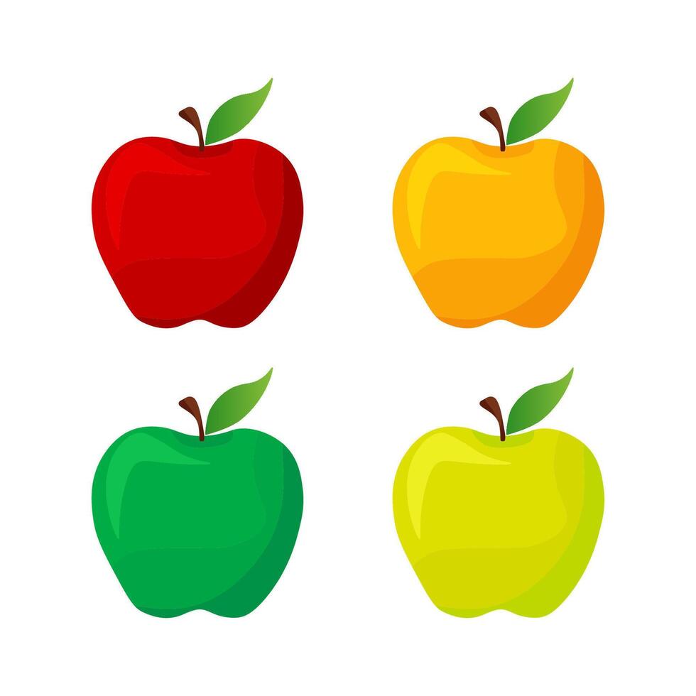 rood, groente, oranje appel icoon vector