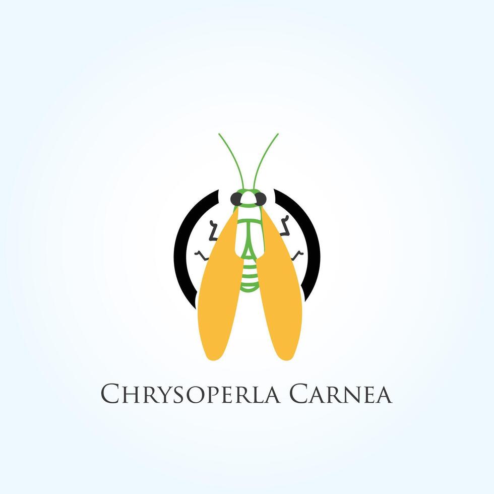 chrysoperla carnea insecten agrarisch boerderij abstract vlieg muggen in modern creatief minimaal stijl belettering typografisch ontwerpen vector