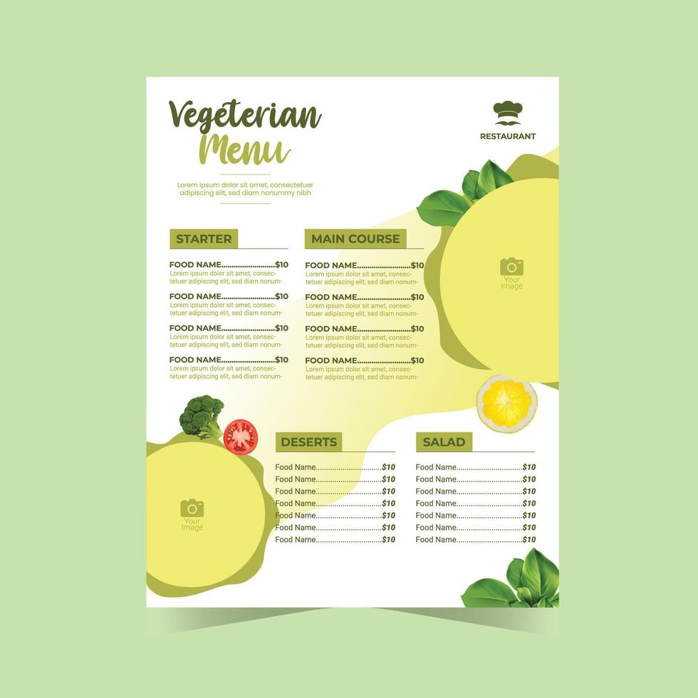 vegetariër restaurant voedsel menu sjabloon vector