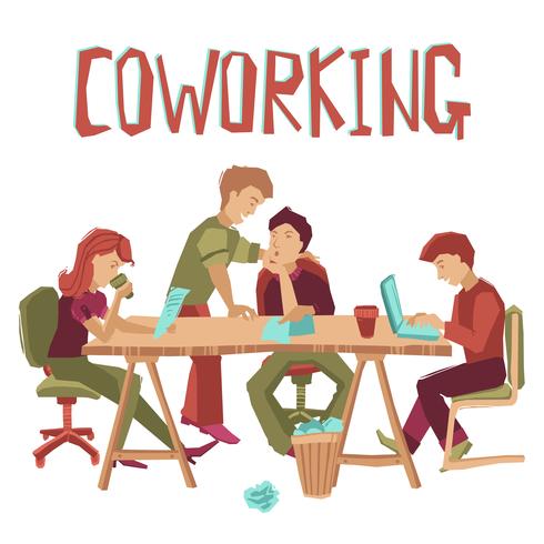 coworking center concept vector