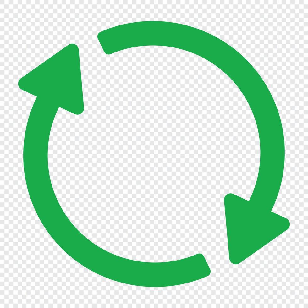 recycle symbool icoon. groen recycle of recycling pijlen icoon. recycle teken vector