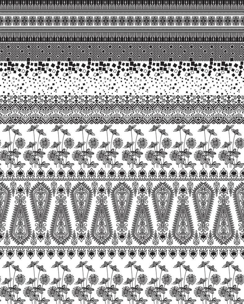 digitaal textiel motieven meetkundig barok bloemen ornamenten etnisch motieven vector