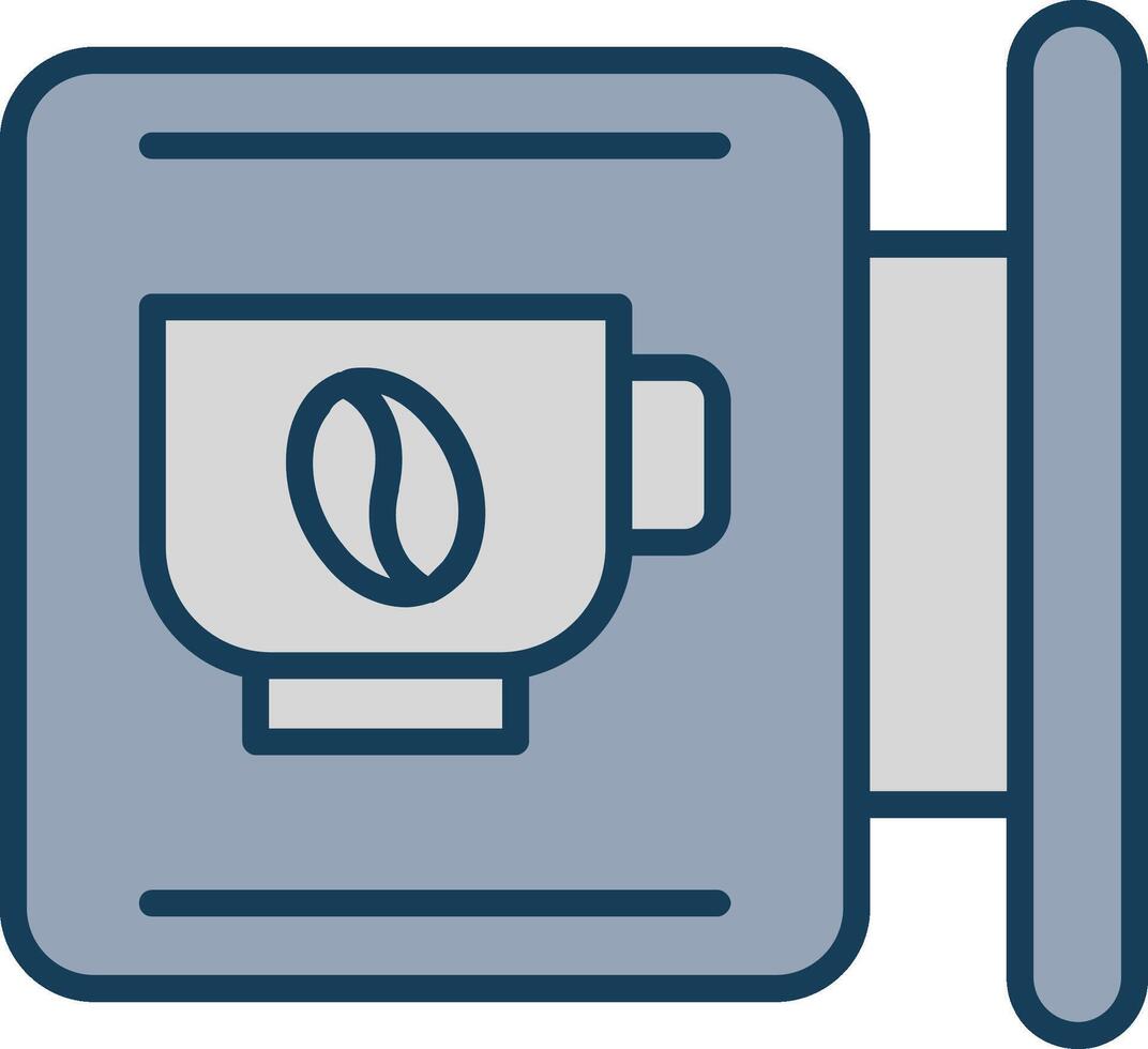 cafe bewegwijzering lijn gevulde grijs icoon vector