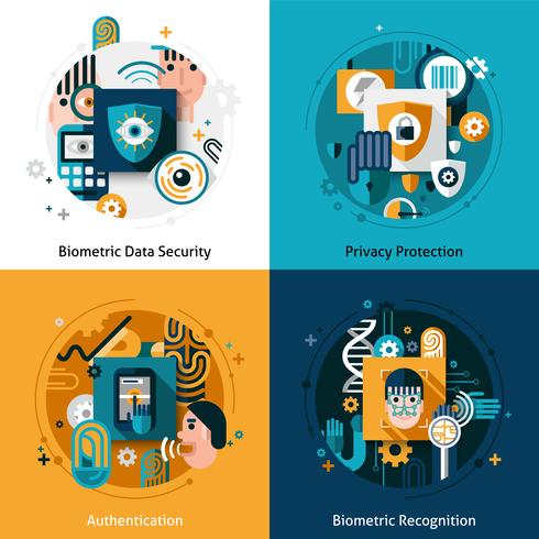 Biometrische authenticatieset vector