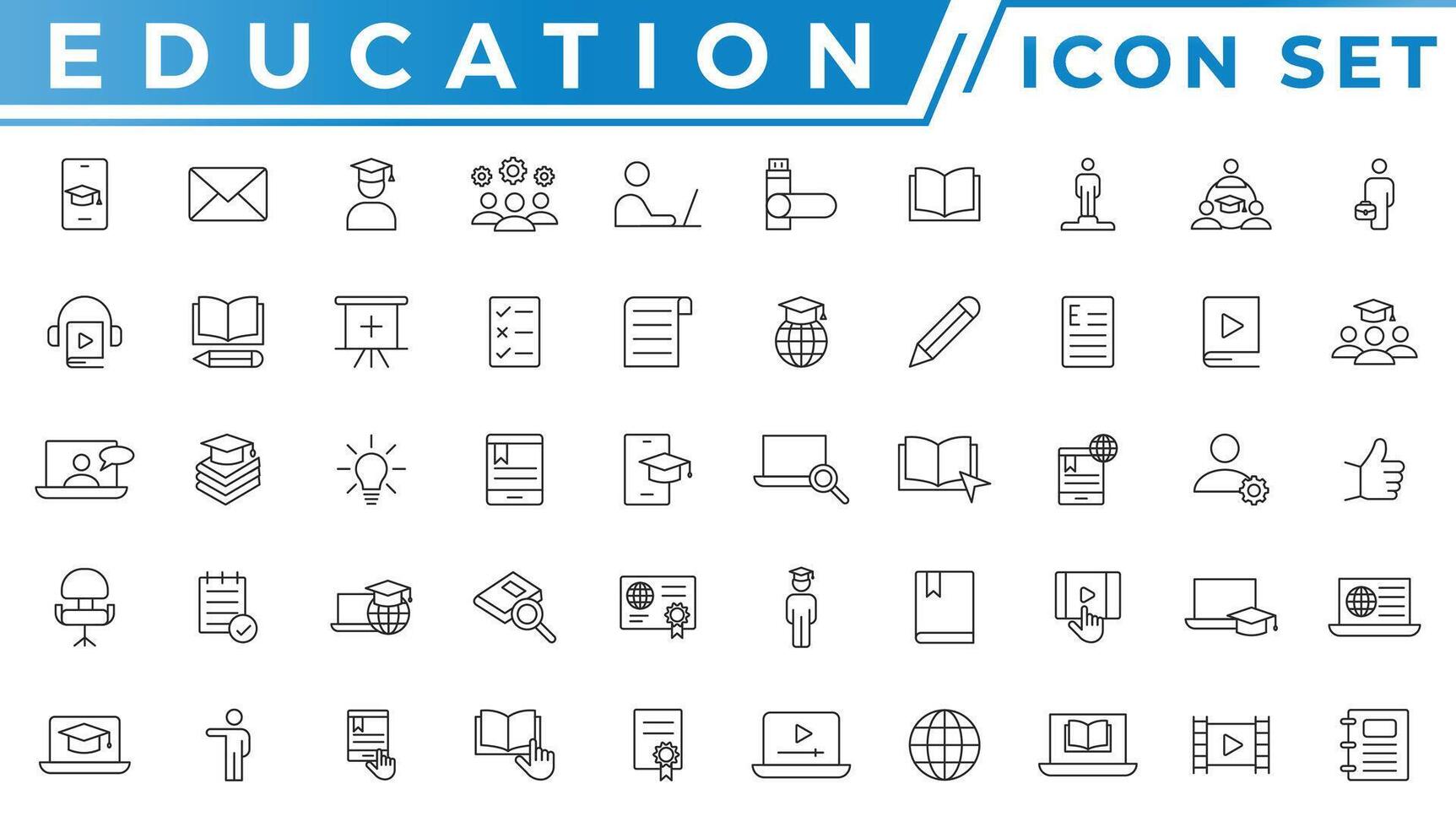 onderwijs icon set vector