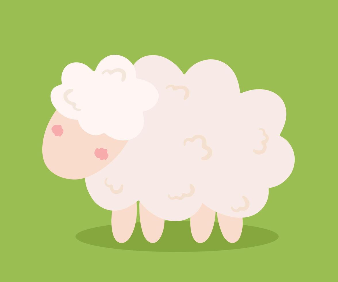 schattig weinig schapen met Nee gezicht in tekenfilm illustratie vector