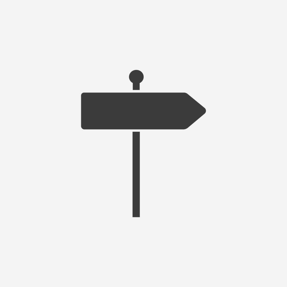 wegwijzer, weg, pijl, richting icoon geïsoleerd symbool teken vector