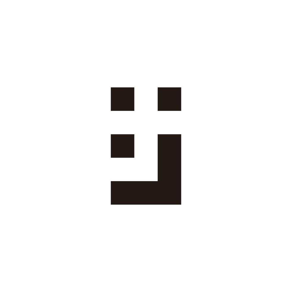 brief j en u pleinen meetkundig symbool gemakkelijk logo vector
