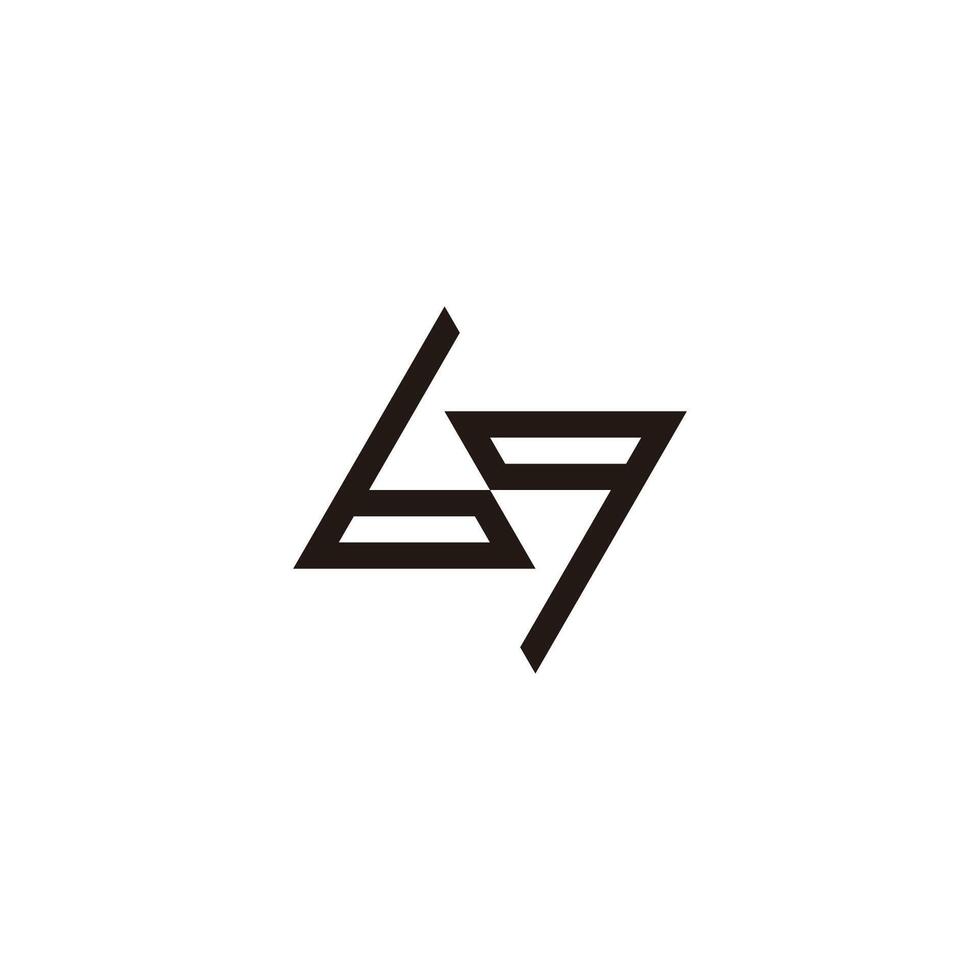 brief 6 en 9 driehoek, uit meetkundig symbool gemakkelijk logo vector