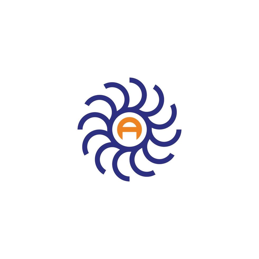 brief een in cirkel, technologie meetkundig symbool gemakkelijk logo vector