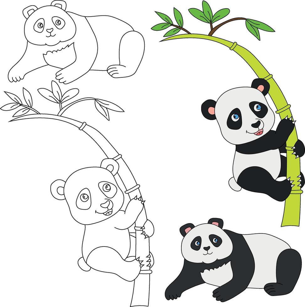 panda clip art. wild dieren clip art verzameling voor geliefden van oerwouden en dieren in het wild. deze reeks zullen worden een perfect toevoeging naar uw safari en dierentuin-thema projecten. vector